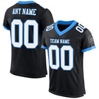 Custom Black White-Powder Blue Mesh Authentic Football Jersey photo 1