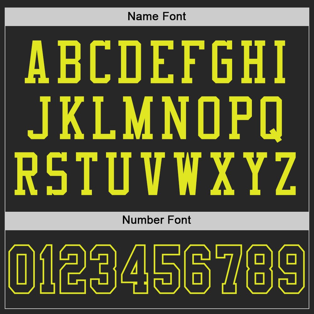 Custom Black Neon Yellow Mesh Authentic Football Jersey photo 3