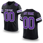 Custom Black Purple-White Mesh Authentic Football Jersey