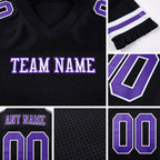Custom Black Purple-White Mesh Authentic Football Jersey detail