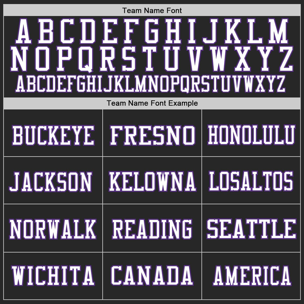 Custom Black Purple-White Mesh Authentic Football Jersey photo 3