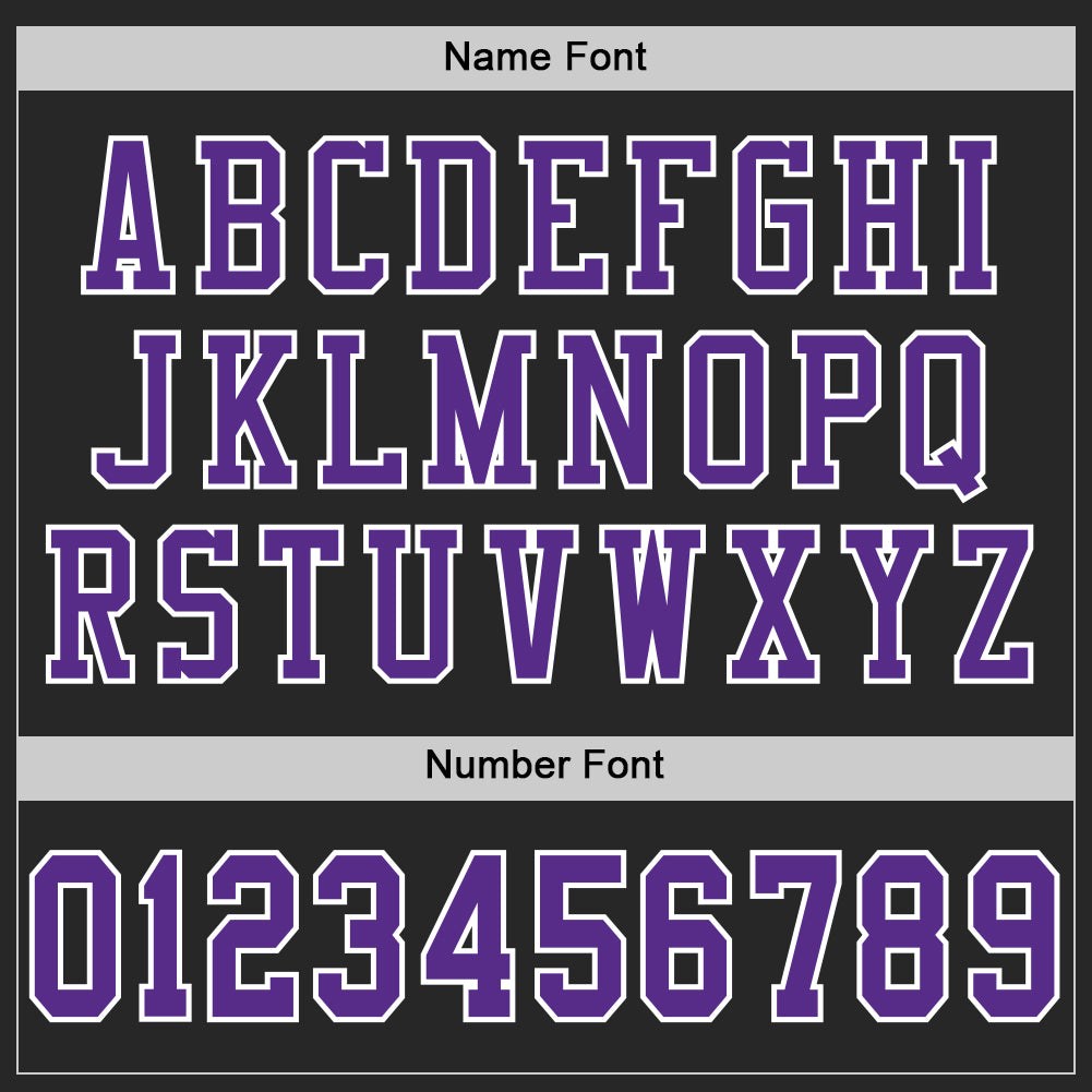 Custom Black Purple-White Mesh Authentic Football Jersey photo 4