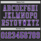 Custom Black Purple-White Mesh Authentic Football Jersey photo 4