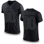 Custom Black Steel Gray Mesh Authentic Football Jersey