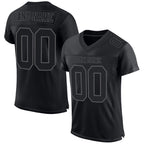 Custom Black Steel Gray Mesh Authentic Football Jersey photo 1