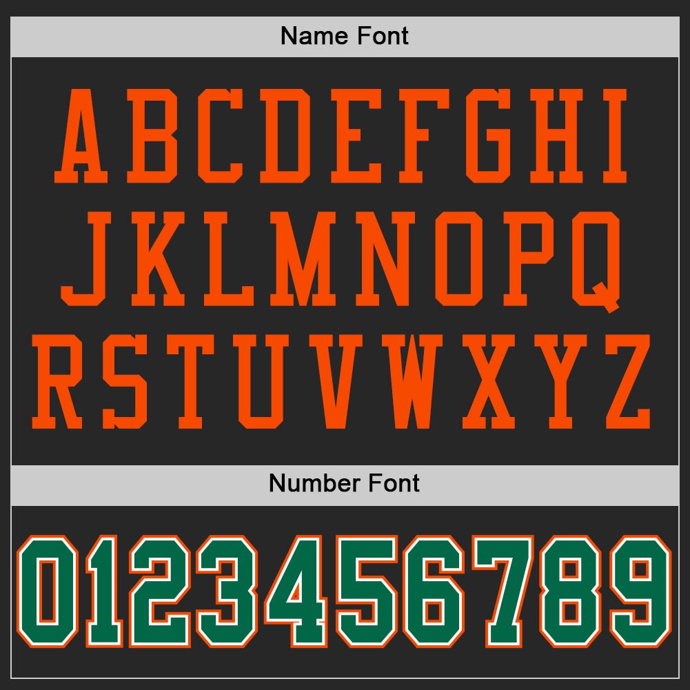 Custom Black Kelly Green-Orange Mesh Authentic Football Jersey photo 3