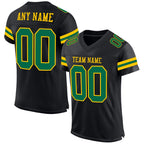 Custom Black Kelly Green-Yellow Mesh Authentic Football Jersey photo 1