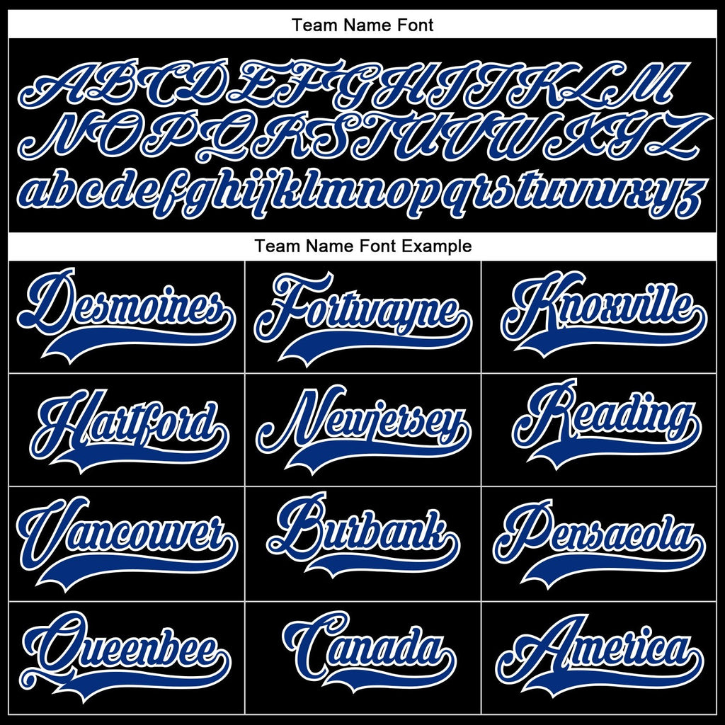 Custom Black Royal-White Hockey Lace Neck Jersey photo 3