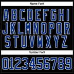 Custom Black Royal-White Hockey Lace Neck Jersey photo 4