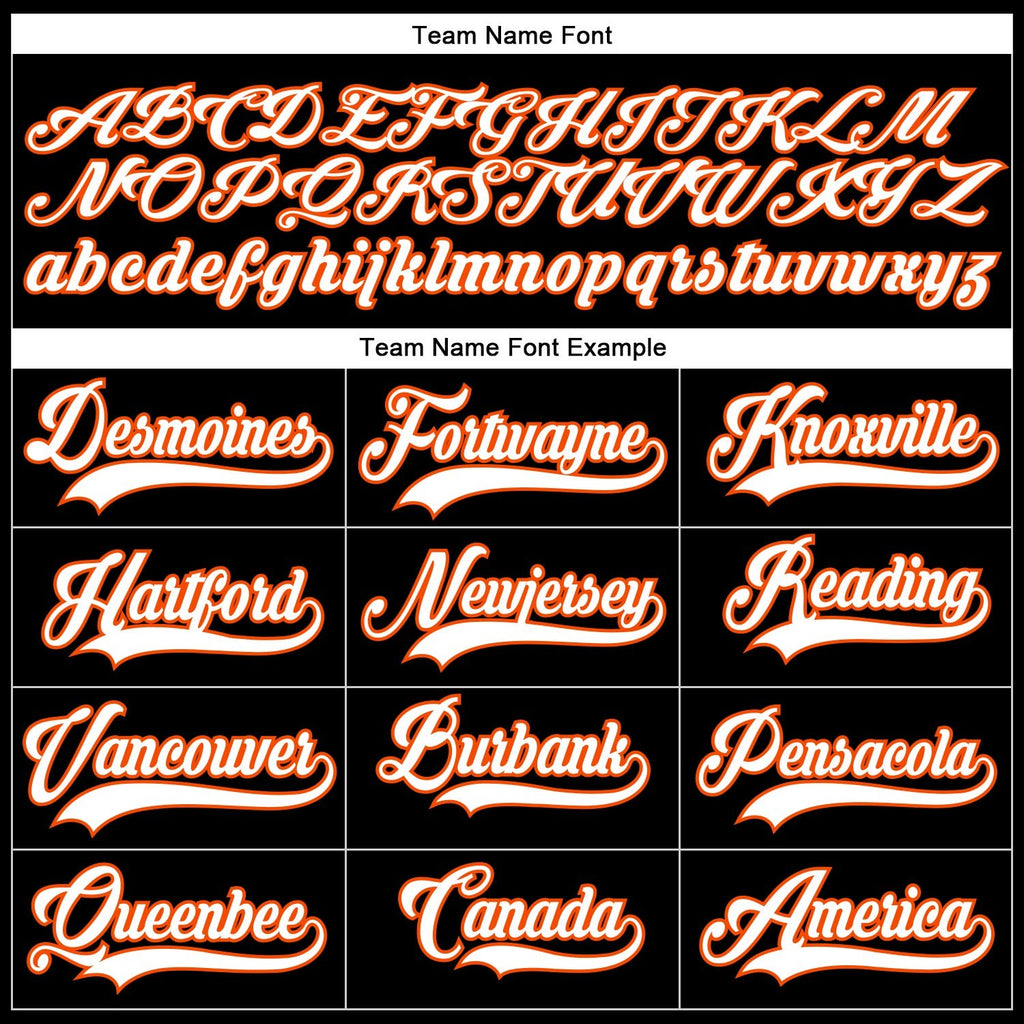 Custom Black White-Orange Hockey Lace Neck Jersey photo 3