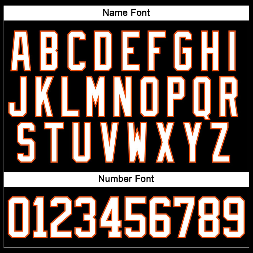 Custom Black White-Orange Hockey Lace Neck Jersey photo 4