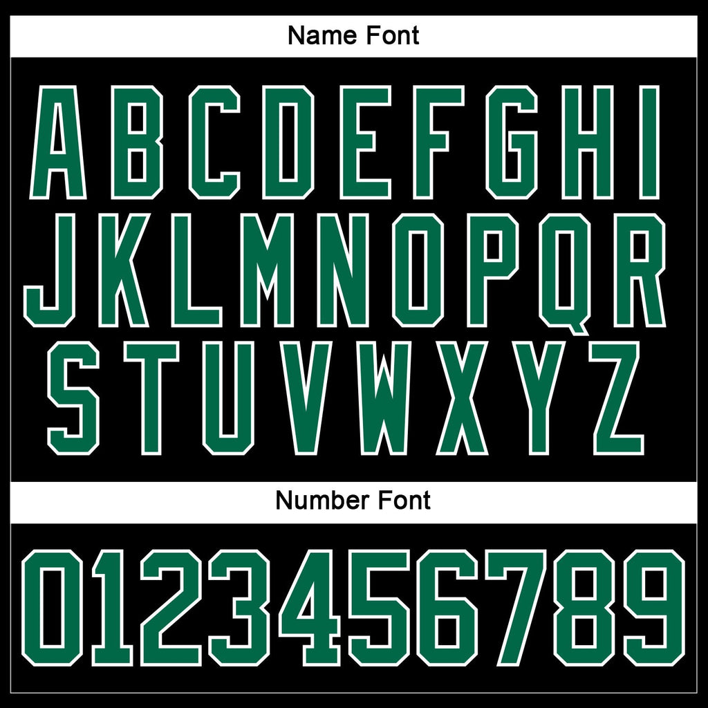 Custom Black White-Kelly Green Hockey Lace Neck Jersey photo 4