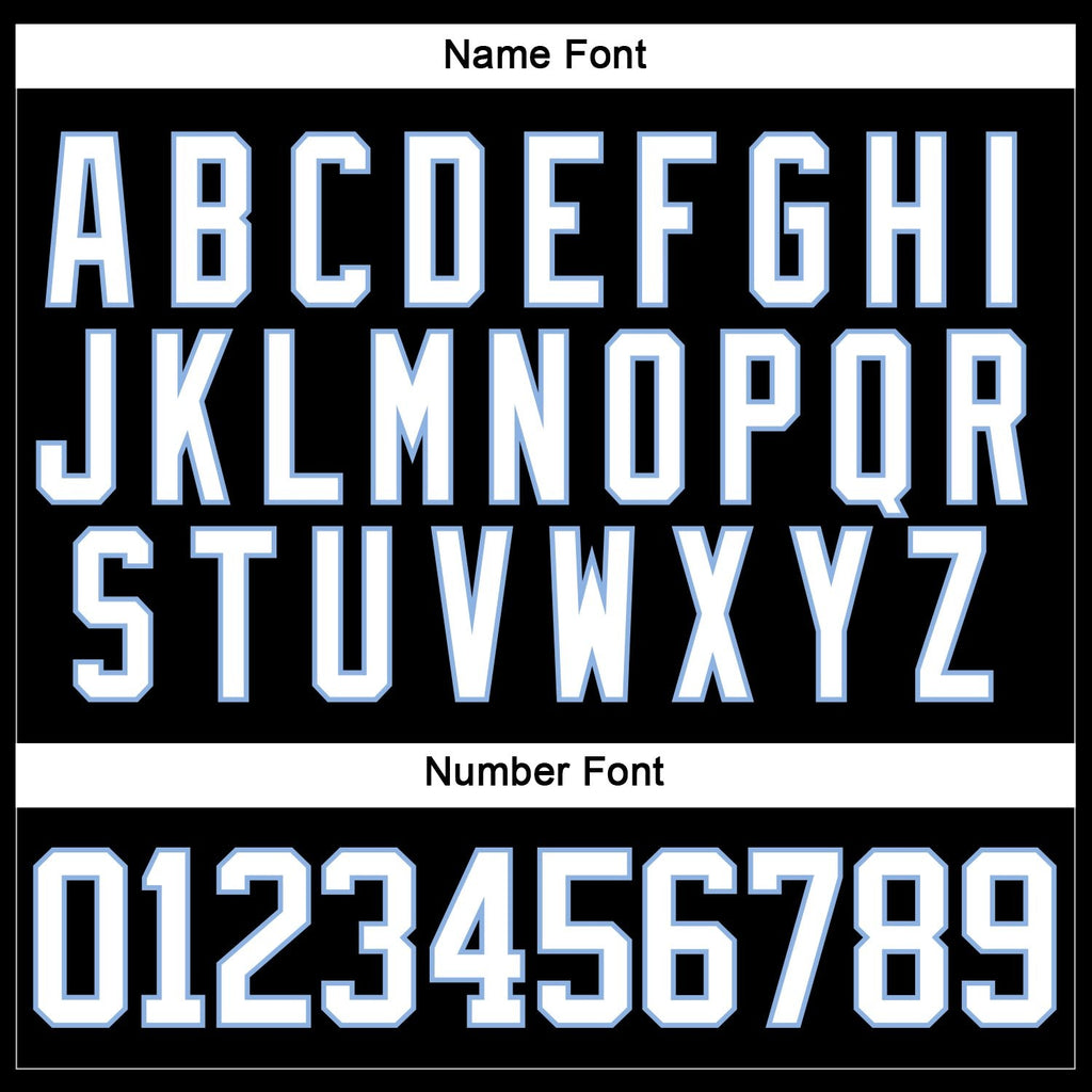 Custom Black White-Light Blue Hockey Lace Neck Jersey photo 4