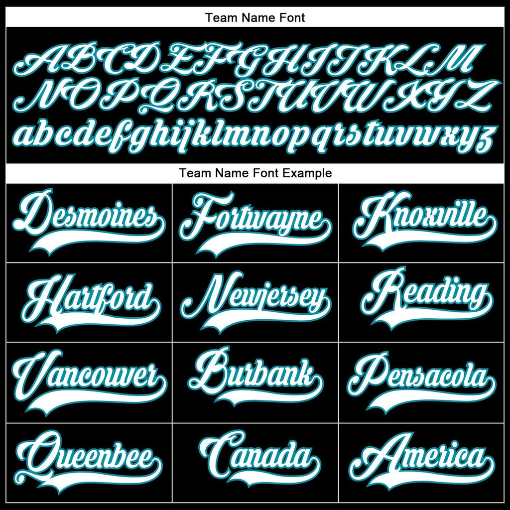 Custom Black White-Teal Hockey Lace Neck Jersey photo 3