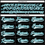 Custom Black White-Teal Hockey Lace Neck Jersey photo 3