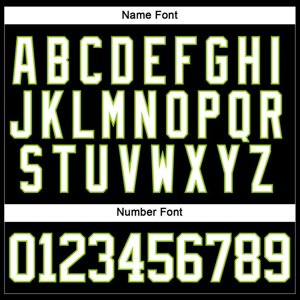 Custom Black White-Neon Green Hockey Lace Neck Jersey photo 4