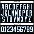 Custom Black White-Powder Blue Hockey Lace Neck Jersey photo 4