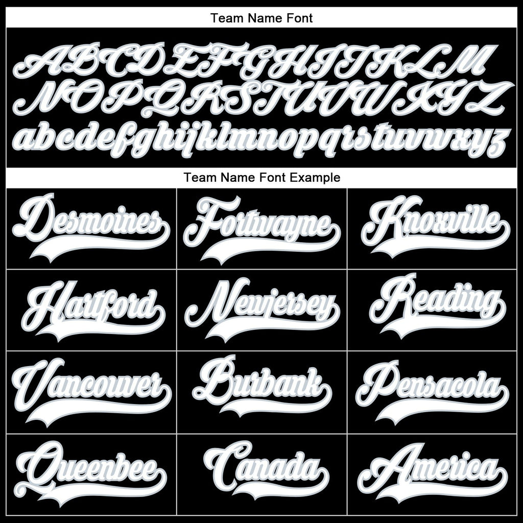 Custom Black White-Silver Hockey Lace Neck Jersey photo 4