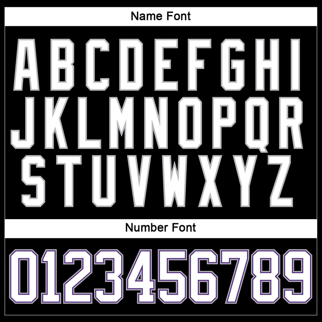 Custom Black White Purple-Gray Hockey Lace Neck Jersey photo 4