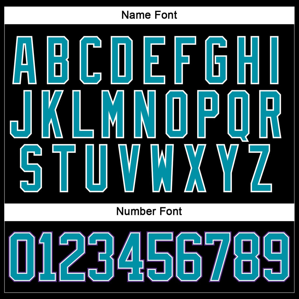 Custom Black Teal-White Hockey Lace Neck Jersey photo 4
