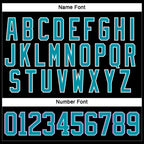 Custom Black Teal-White Hockey Lace Neck Jersey photo 4