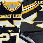 Custom Black White-Gold Authentic Football Jersey photo 2