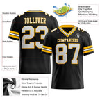 Custom Black White-Gold Authentic Football Jersey photo 3