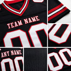 Custom Black White-Red Authentic Football Jersey detail
