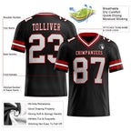 Custom Black White-Red Authentic Football Jersey photo 2