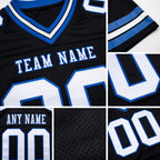 Custom Black White-Royal Authentic Football Jersey detail