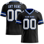 Custom Black White-Royal Authentic Football Jersey photo 1