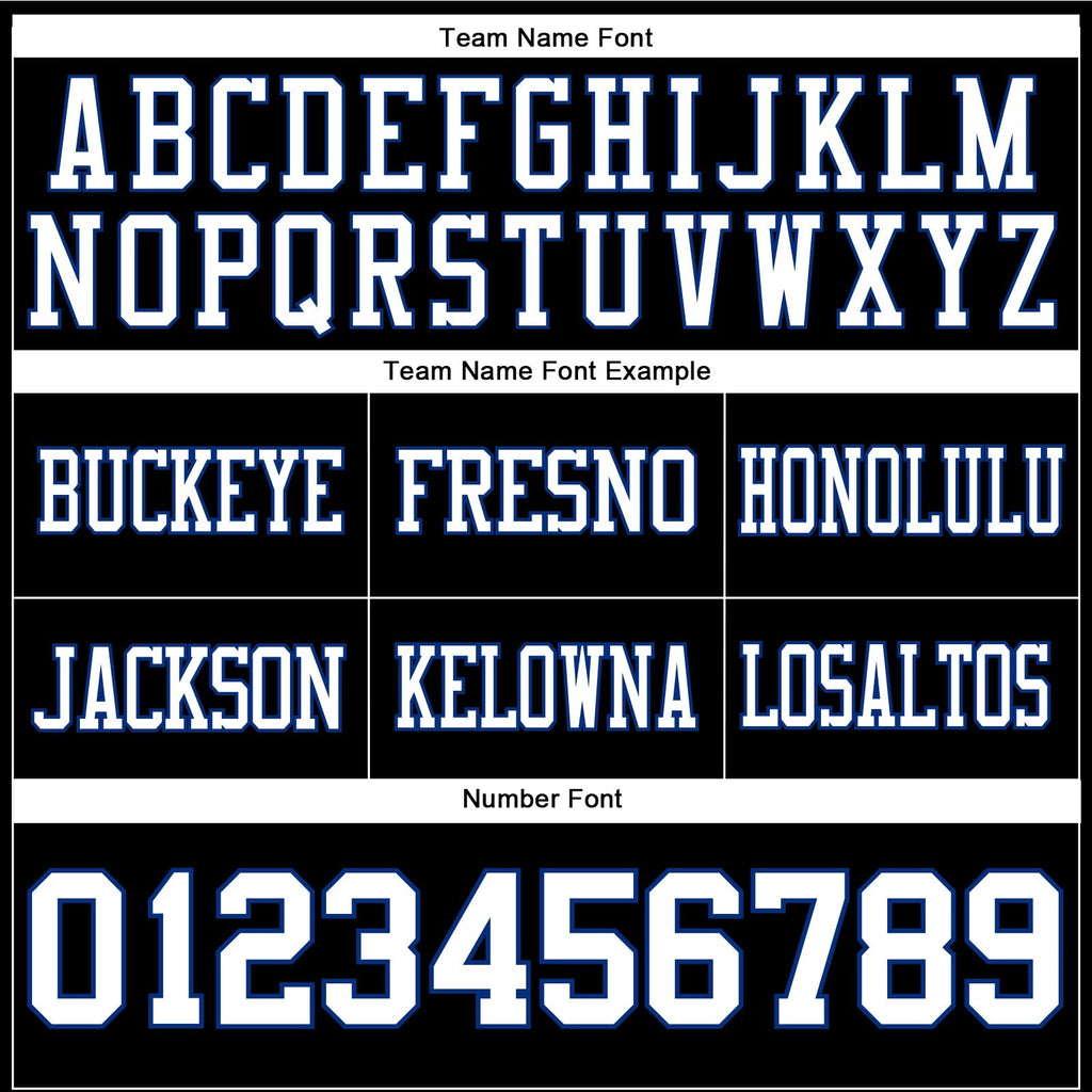 Custom Black White-Royal Authentic Football Jersey photo 3