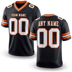 Custom Black White-Orange Authentic Football Jersey
