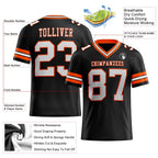 Custom Black White-Orange Authentic Football Jersey photo 2