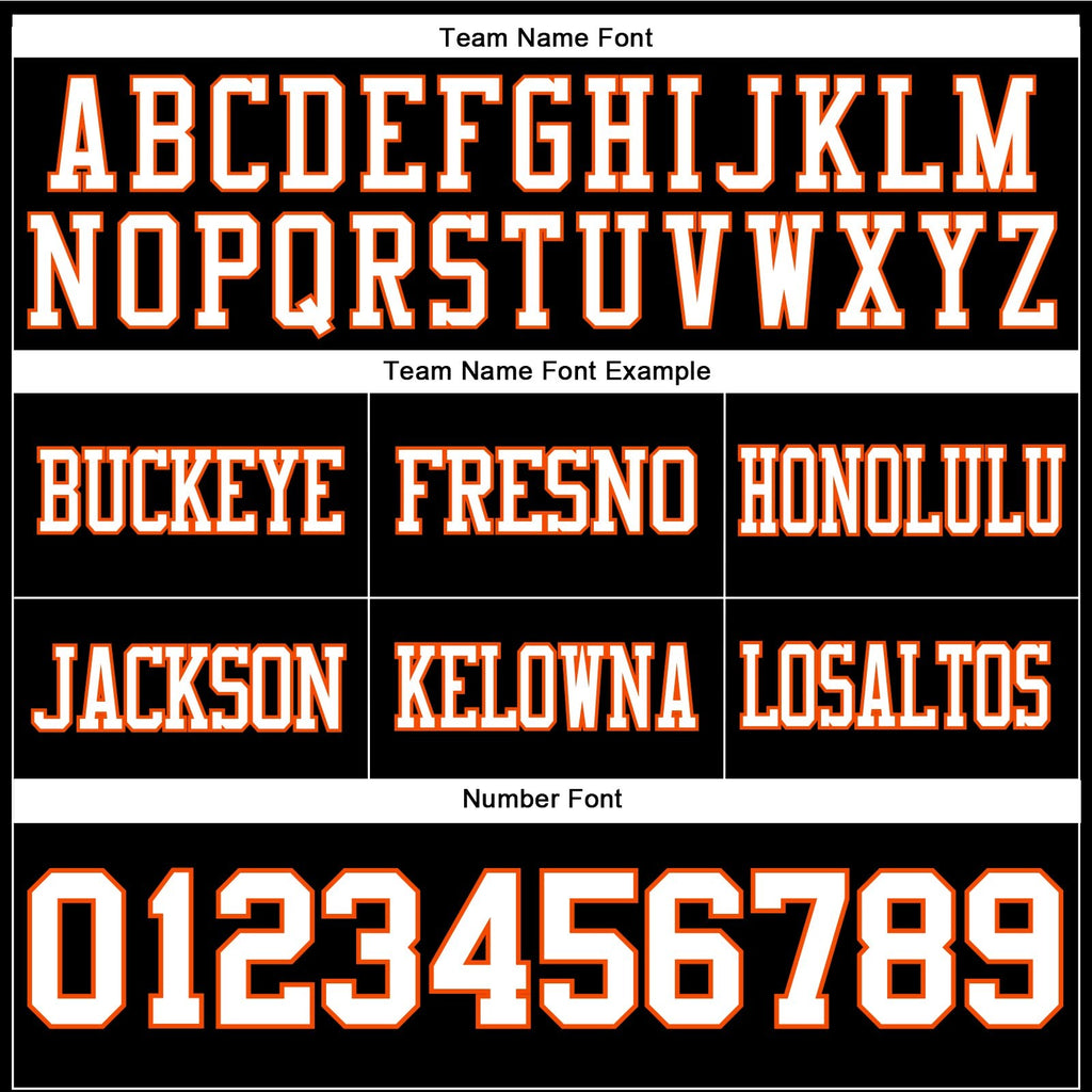 Custom Black White-Orange Authentic Football Jersey photo 3