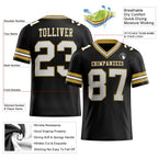 Custom Black White-Old Gold Authentic Football Jersey photo 2