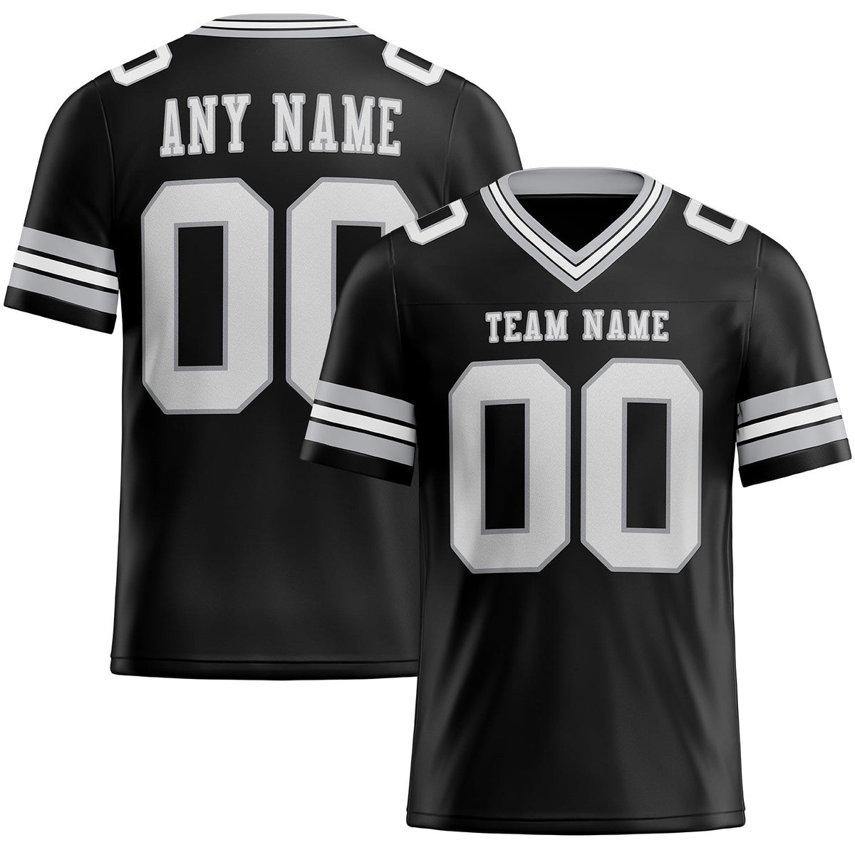 Custom Black White-Gray Authentic Football Jersey photo 1