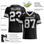 Custom Black White-Gray Authentic Football Jersey photo 2
