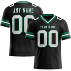 Custom Black White-Kelly Green Authentic Football Jersey photo 1