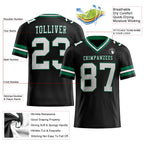 Custom Black White-Kelly Green Authentic Football Jersey photo 2