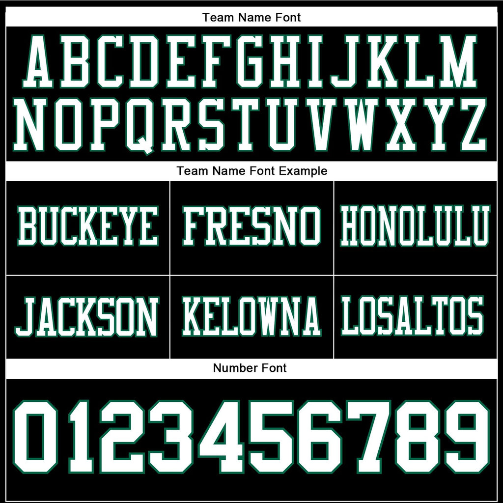Custom Black White-Kelly Green Authentic Football Jersey photo 3