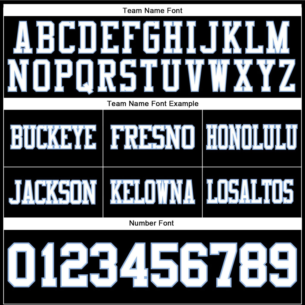 Custom Black White-Light Blue Authentic Football Jersey photo 2