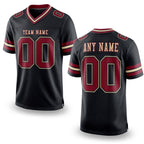 Custom Black Crimson-City Cream Authentic Football Jersey