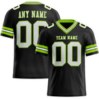 Custom Black White-Neon Green Authentic Football Jersey photo 1