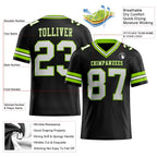 Custom Black White-Neon Green Authentic Football Jersey photo 2