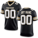 Custom Black White-Vegas Gold Authentic Football Jersey