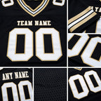 Custom Black White-Vegas Gold Authentic Football Jersey detail