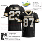 Custom Black White-Vegas Gold Authentic Football Jersey photo 2