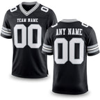 Custom Black White-Silver Authentic Football Jersey