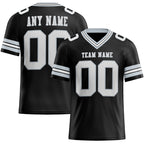 Custom Black White-Silver Authentic Football Jersey photo 1